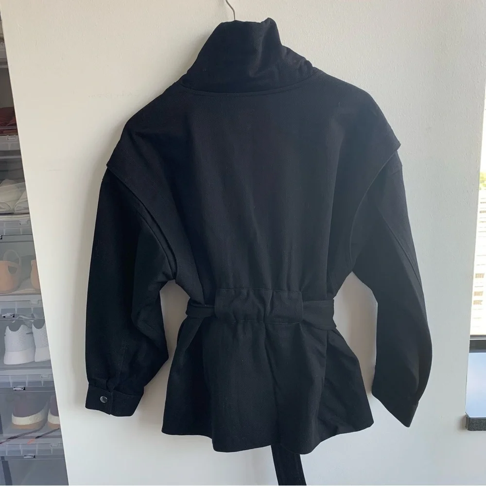 ba&sh Belted 100% Cotton Lost Jacket Size M - Picture 10 of 16